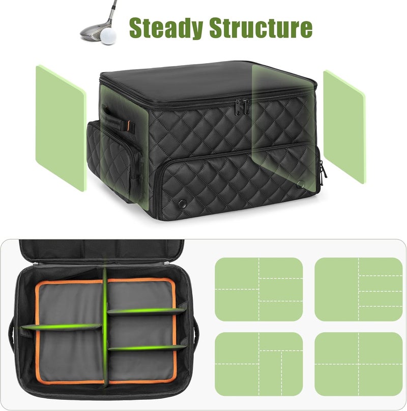 PGmoon 2 Layer Golf Trunk Organizer, Golf Car Storage Organizer with Individual Ventilated Compartment for 2 Pairs Shoes, Golf Car Locker for Balls, Clothes, Tees, Gloves, Accessories - Image 4